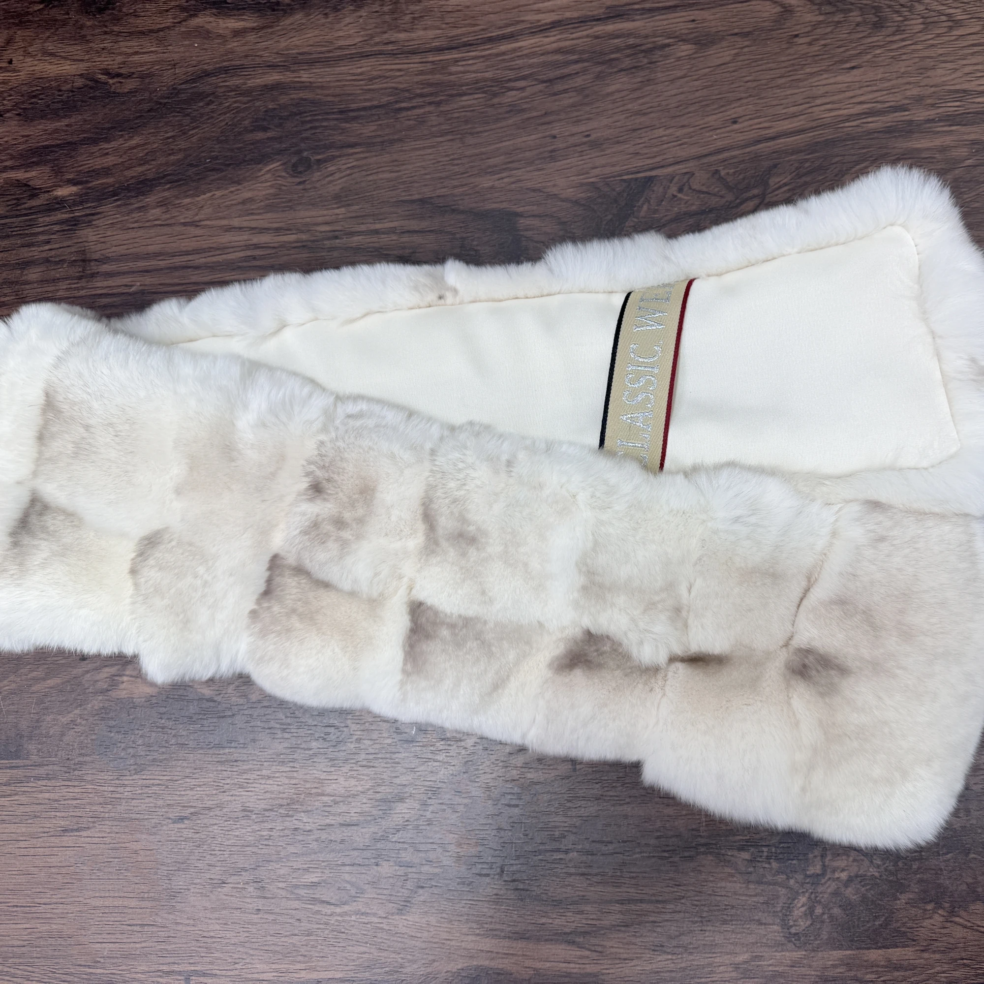Women's fur scarf 2025 new model rex fur scarf Totoro color chinchilla color Natural rex fur Warm and fashionable