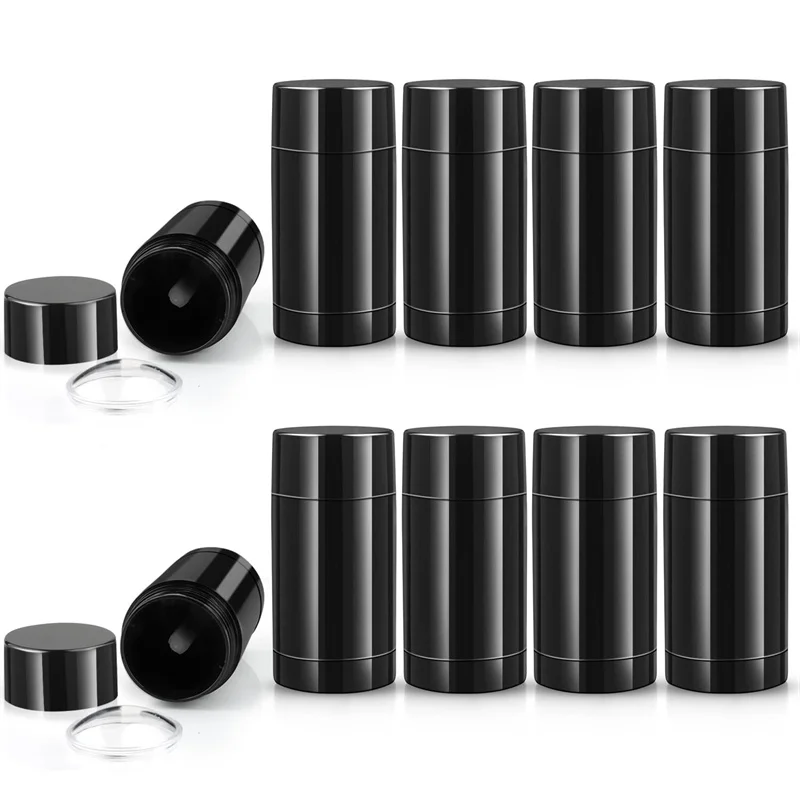 30ml Empty Round Deodorant Containers 1OZ Twist Up Filling Stick Deodorant Container Black/White/Clear Plastic Deodorant Bottles