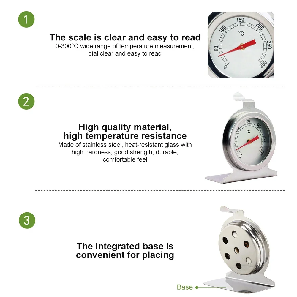 300°C Stainless Steel Oven Thermometer Household Baked Goods Temperature Meter Kitchen Tools BBQ Hot Food Hot Oil Kitchen Tools
