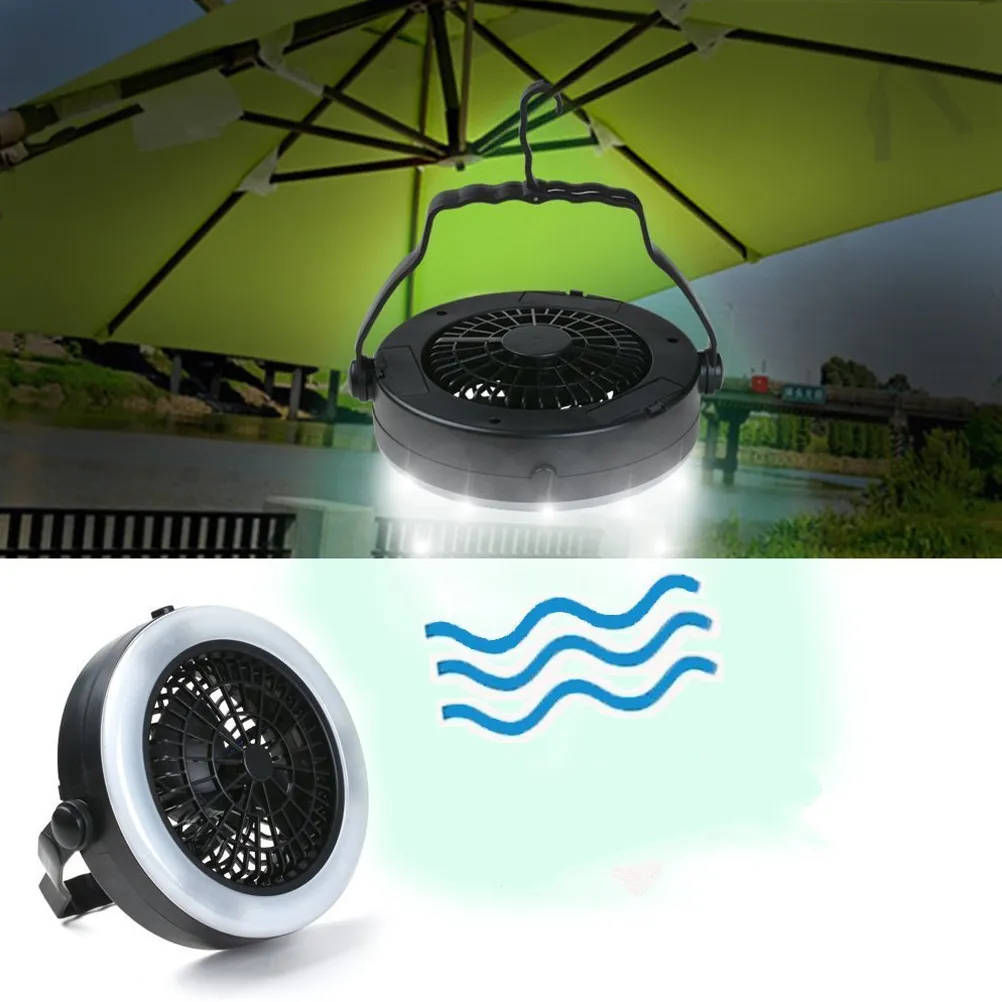 3-in-1 USB Powered Tent Lamp 18LED Portable Camping Fan Light with 3D Ventilation Design Enhanced Airflow Quiet Operation