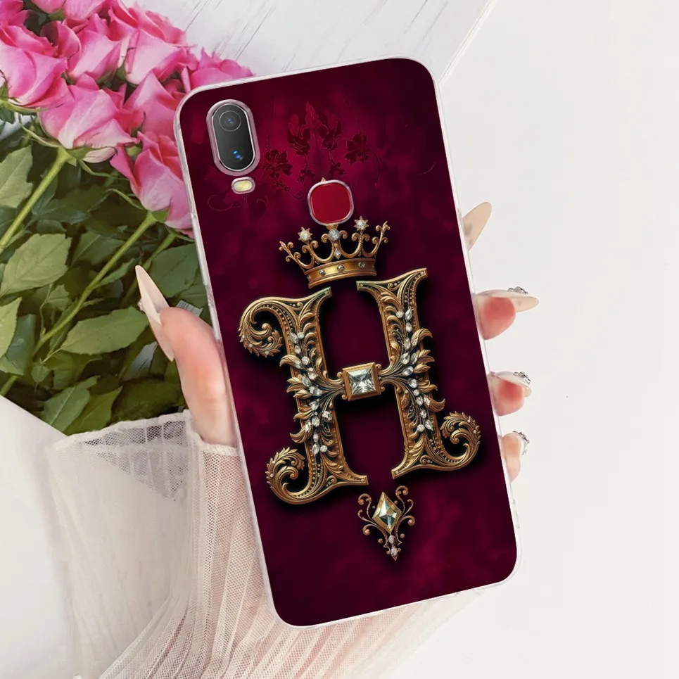 الحروف الأولية نمط لينة سيليكون جراب هاتف ل Vivo Y11 2019 1906 1906-20 / Vivo Y12i الغطاء الخلفي غلاف شفاف من البولي يوريثان