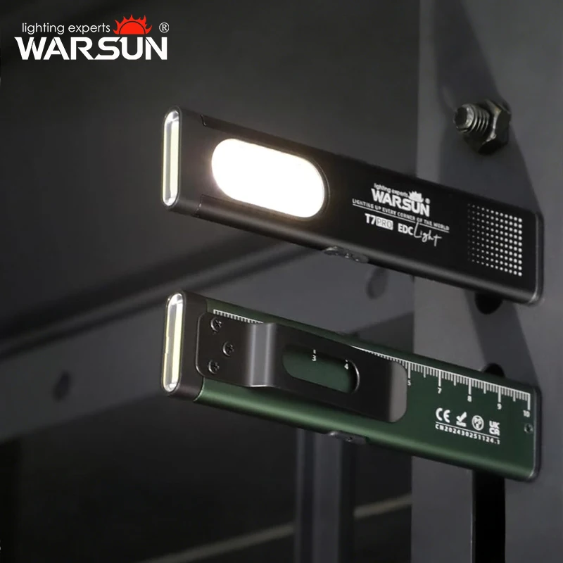 Warsun T7 LED Keychain Flashlight 650Lm Portable Mini Torch Light Pocket Lantern with Magnet Flood Work Light