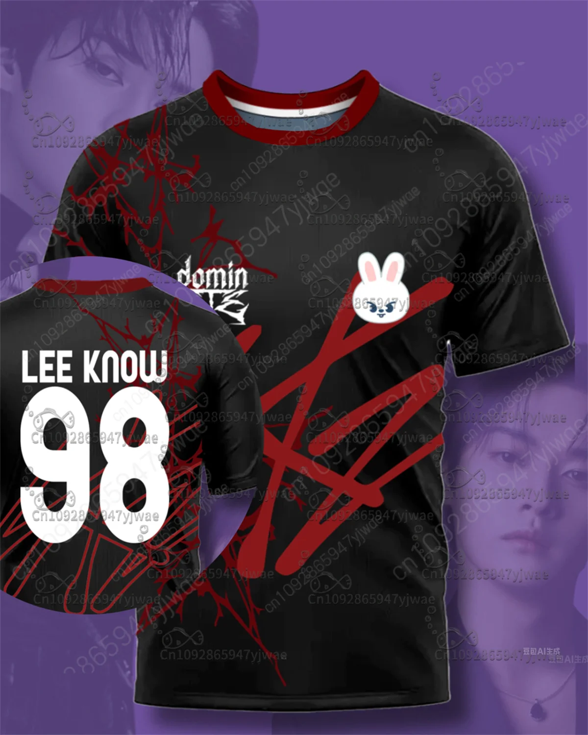 تي شيرت Kpop KARMA Felix & Hyunjin بأكمام قصيرة تي شيرت صيفي للسيدات Harajuku تي شيرت جرافيك عتيق تي شيرت أنيق ملابس الشارع الشهير #6