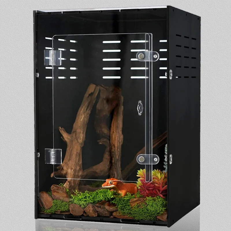 hit productTransparent Acrylic Terrarium Landscape Plants Ventilated Design Scratch-Resistant Custom-Built Enclosure for Lizards