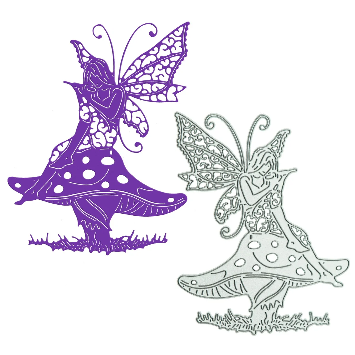 

Large Die Cut Fairy Sitting on Mushroom Pattern Cutting Punch Mold For Scrapbooking Decorating Handmade Craft Card Clip Art