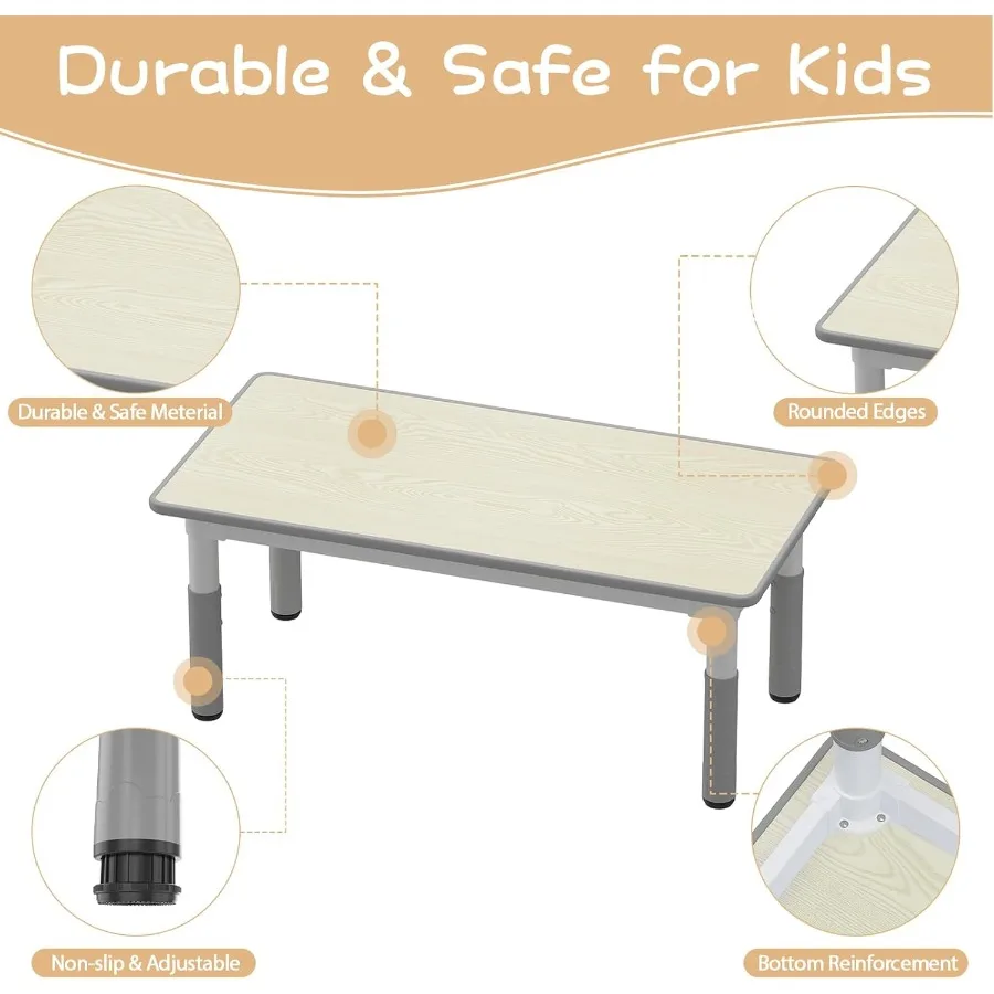 Set tavolo e 6 sedie regolabili in altezza per i 210 anni, ideale per l'asilo nido, uso domestico, design desktop Graffiti con antiscivolo