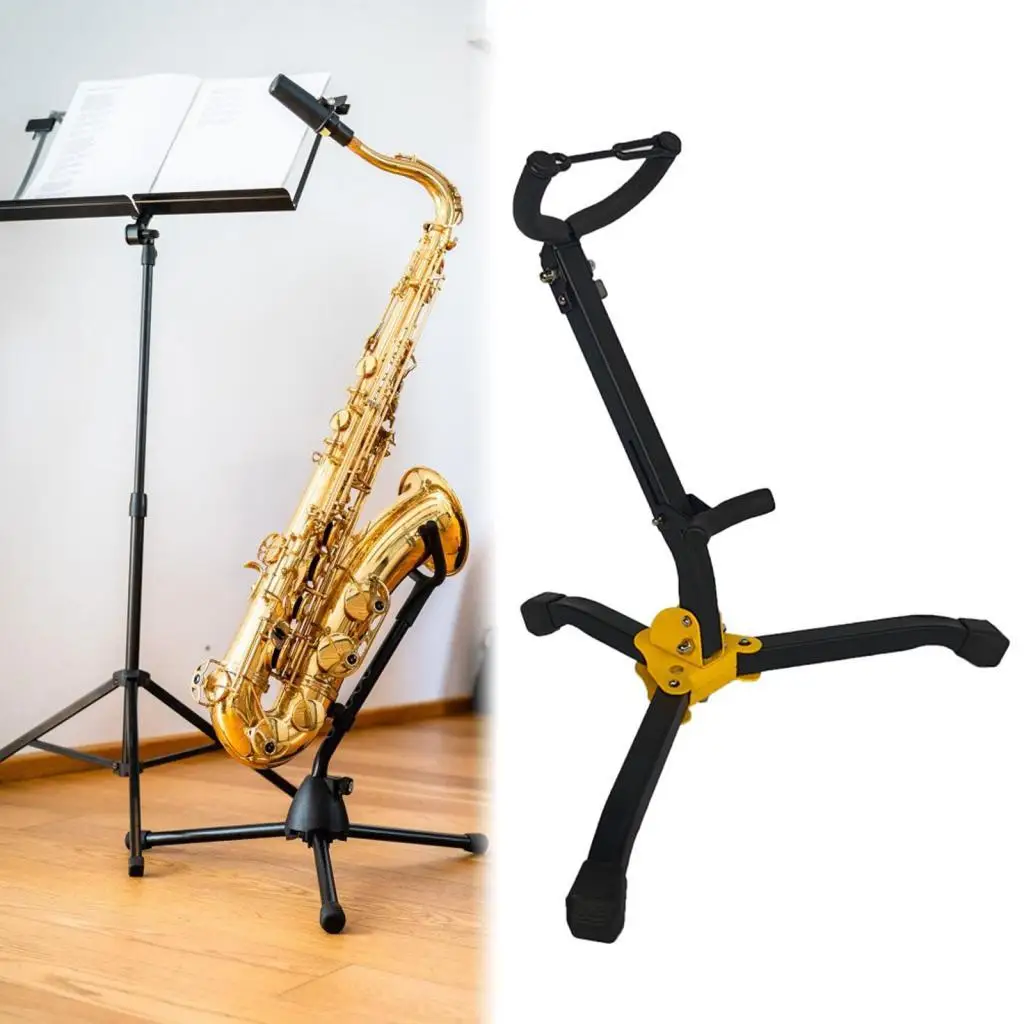 

Adjustable Iron Saxophone Stand Foldable Tripod Holder for Alto Tenor Saxophone Display for Musician Accessories and Case