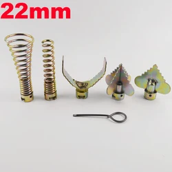 7PCS 16mm/22mm Pipe Sink Drain Cleaner Sewer Dredge Device Spring Drill Adapter Cutter Head Connector Dredging Accessories