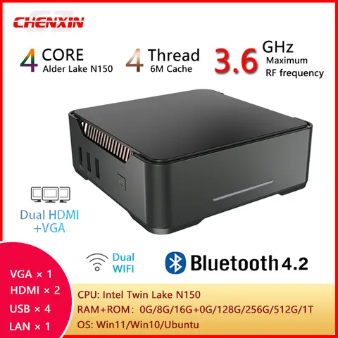 2025 New N150 GK3 Plus MINI PC Win11 Win10 Ubuntu BT4.2 WIFI5 0G/8G/16G RAM 0G/128G/256G/512G/1T ROM RJ45 HD USB3.0 VGA Computer