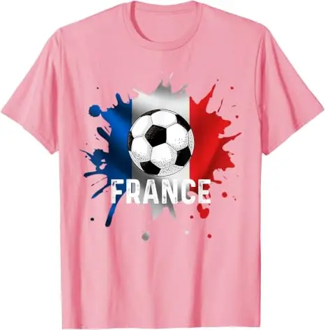 Frankreich Fußball Französisches Fußball-T-Shirt aus Weicher Baumwolle Y2k Fußball-Spieltag Grafik-Bekleidung Frankreich-Team Fans Personalisiertes Trikot-Shirt – Detail 4