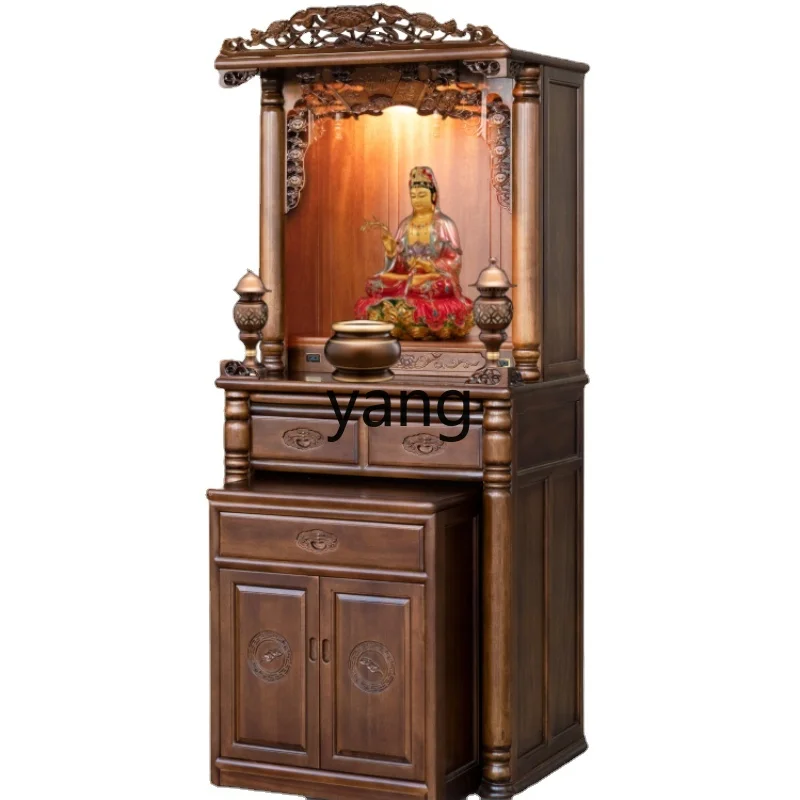 

LH God of Wealth Cabinet Solid Wood Buddha Shrine Modern Altar Cabinet Worship Shrine Buddha Cabinet for Buddha Statue