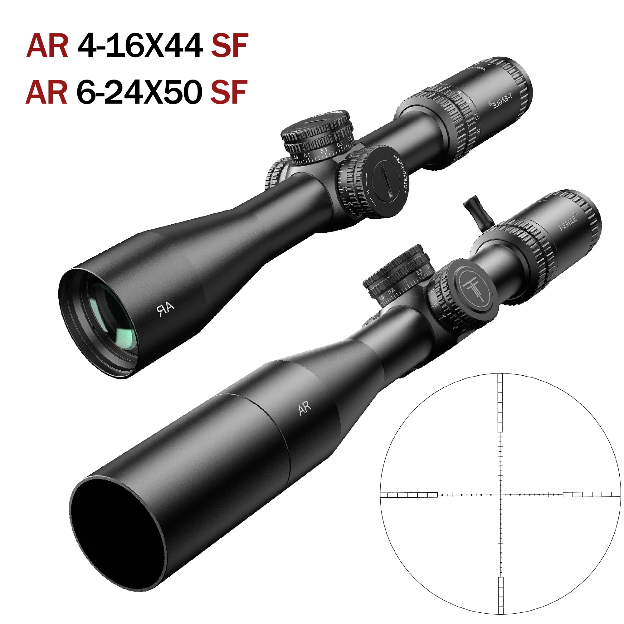 

T-Eagle AR 6-24x50SF AR 4-16x44SF Оптический прицел Тактический пневматический прицел Коллиматор Регулируемый охотничий прицел