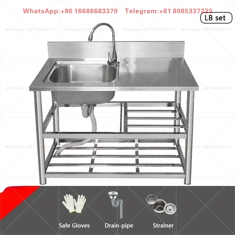 Hot Salescommercial Stainless Steel Kitchen Sink For Restaurant Outdoor Washing Sink Heavy Duty Table With Wash Sink