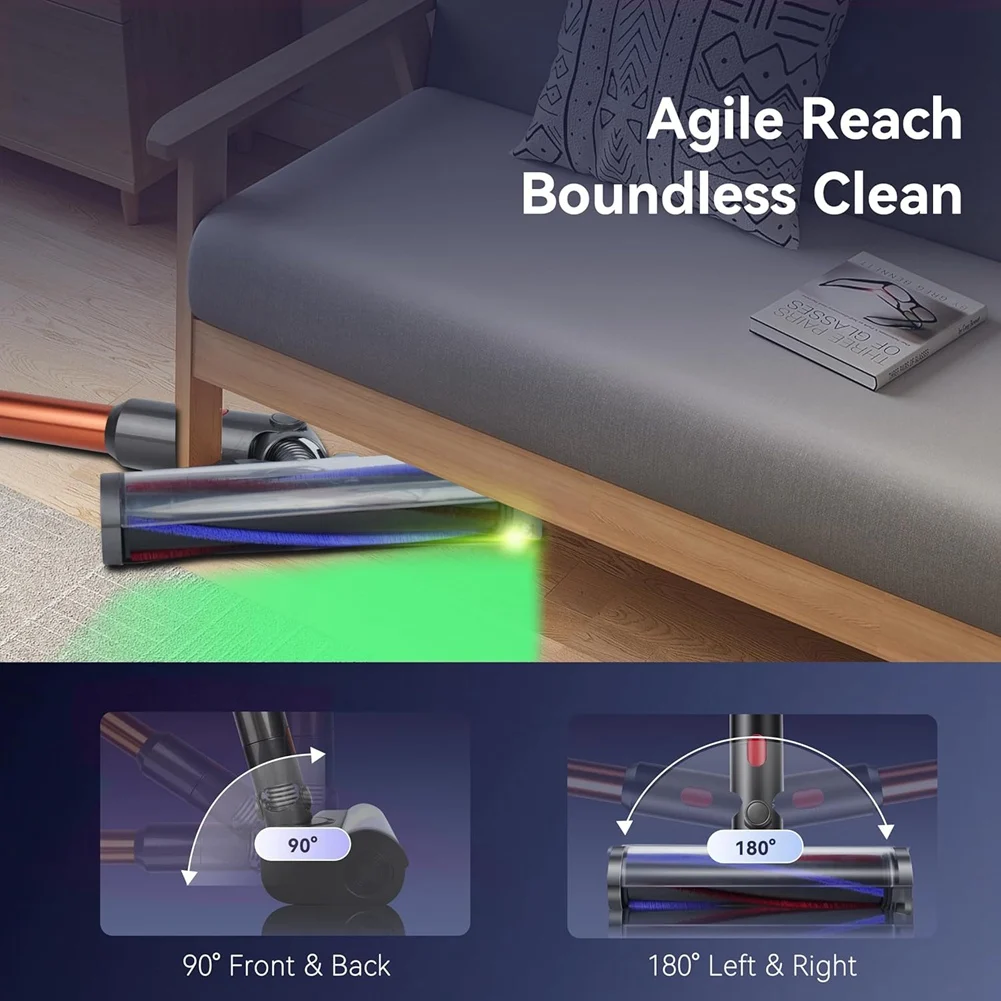 Para Dyson V7 V8 V10 V11 V15 aspiradora boquilla de suelo cabezal de cepillo con LED, ilumina el polvo para suelos duros