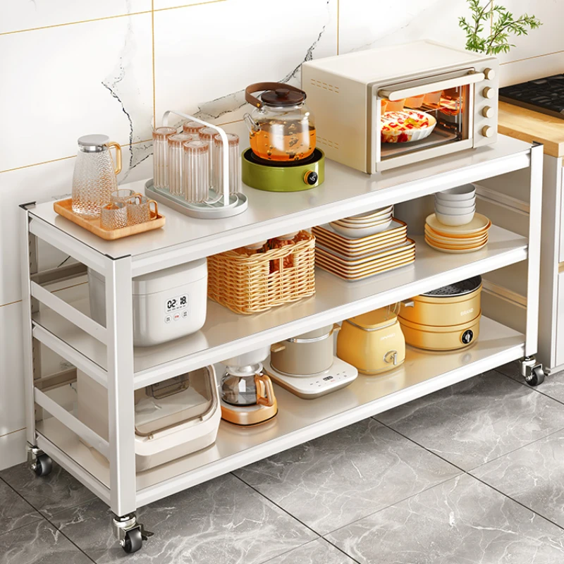 Kitchen storage rack, floor to ceiling, multi-layer household microwave storage rack, multifunctional oven, cookware, container