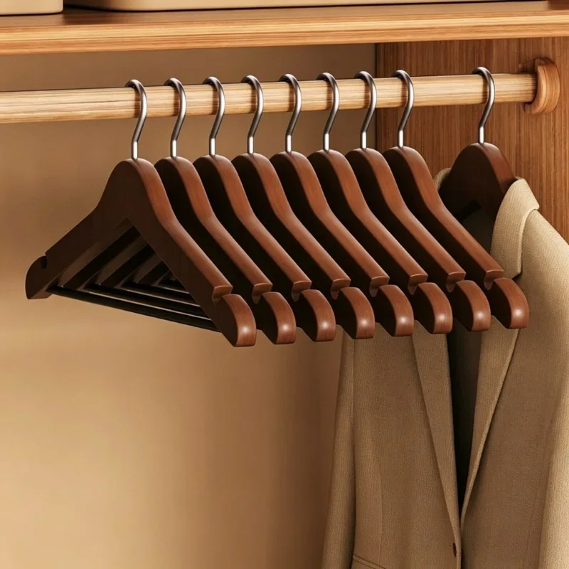 

Hotel Clothing Store Solid Wood Hanger, Thickened Wide Shoulder Traceless Design, Durable Wooden Coat Hanger for Closet Display
