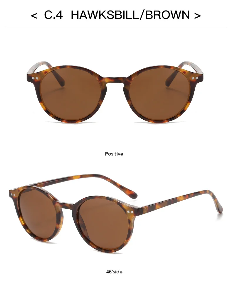 Retro runde polarisierte Sonnenbrille Männer Frauen klassische Leoparden rahmen Sonnenbrille Mode schwarz fahren männliche weibliche Brille uv400 – Detail 15