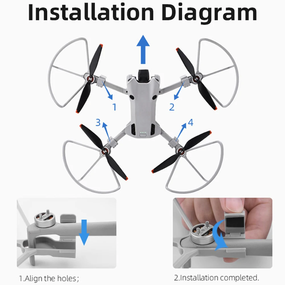 퀵 릴리스 프로펠러 가드 탈착식 프로펠러 보호대, 경량 링 블레이드 드론, DJI 미니 4 프로 드론과 호환 가능