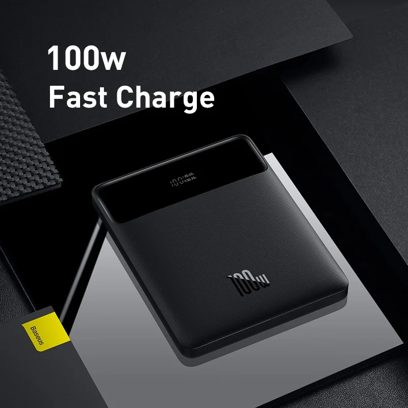 Baseus 100 Вт Power Bank 20000 мАч Type C PD Быстрая зарядка портативное Внешнее зарядное устройство для ноутбука с кабелем 100 Вт