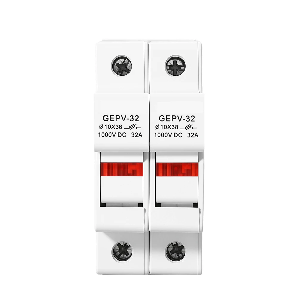 1 Stück 2P DC Sicherungshalter 10*38mm Hochspannung Solar-PV 1000V Basis Photovoltaik-System-Schutzvorrichtung GEPV
