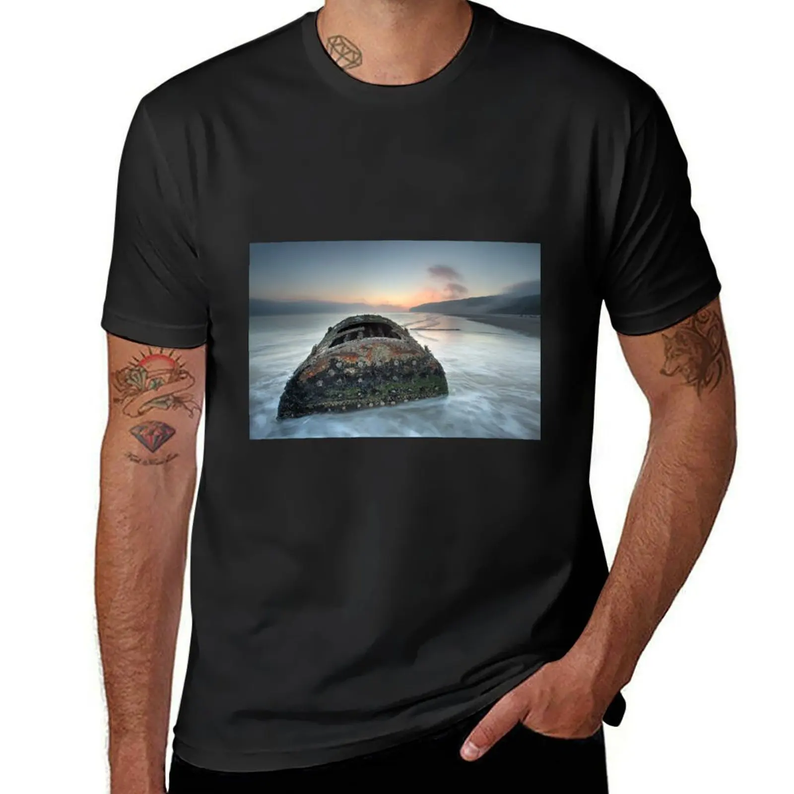 

Wreck of Laura - Filey Bay - North Yorkshire T-Shirt sublime animal prinfor boys T-shirts for men cotton
