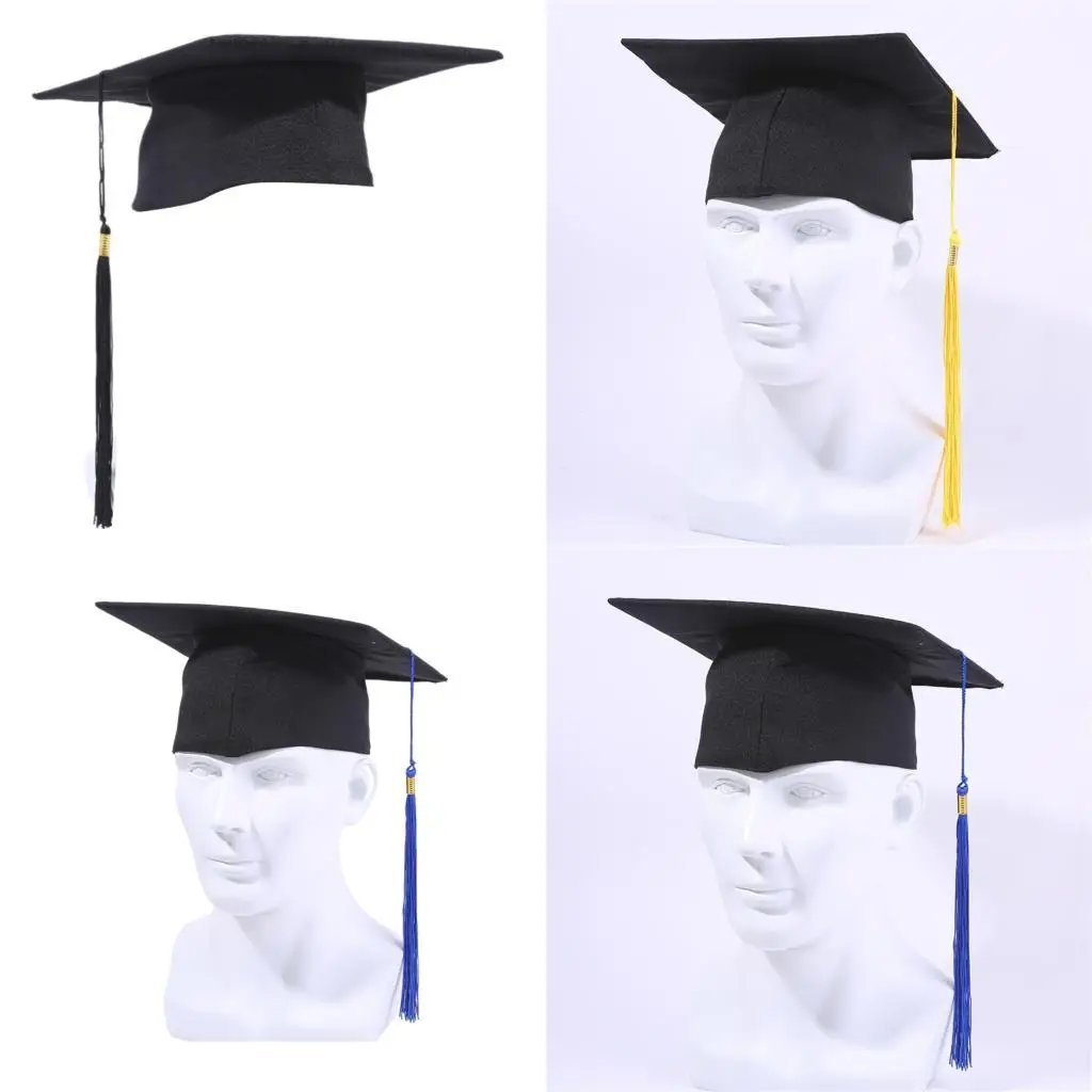 

R1WE Classical Black Harding Hat с кисточками для академической церемонии фотографии