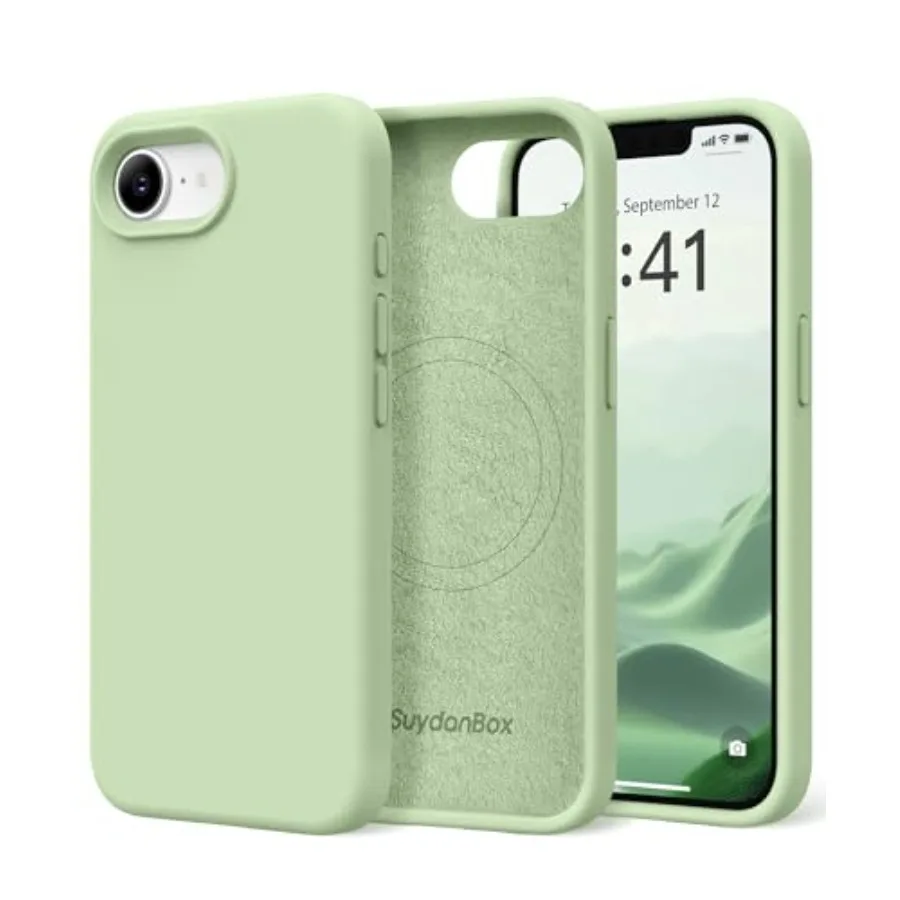 

Magnetic for iPhone 17e/iPhone 16e Case, Compatible with MagSafe, [Soft Anti-Scratch Microfiber Lining] Slim Silicone Shockproo