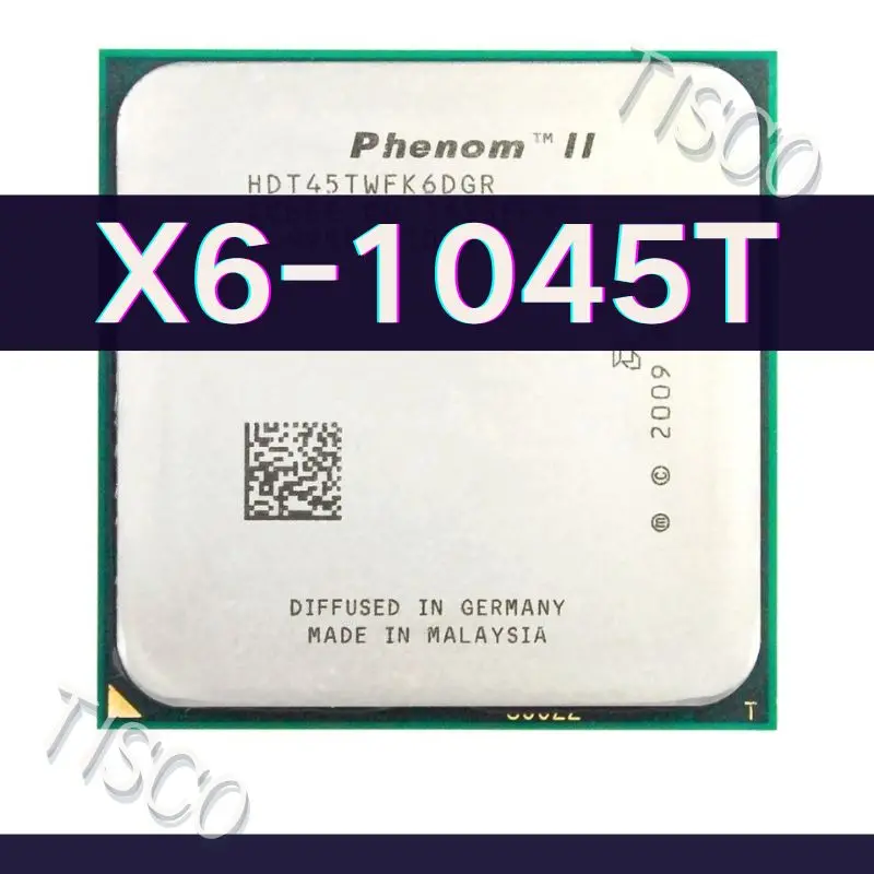 Phenom II X6 1045T Six-Core 2.7Ghz/ 6M /95W Socket AM3 AM2+ 938 pin