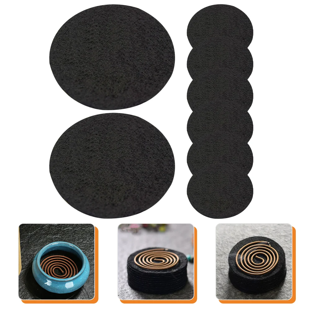 

8 Pcs Censer Cotton Pad Incense Fireproof Mat Burning Coil Charcoal Discs Burner Round