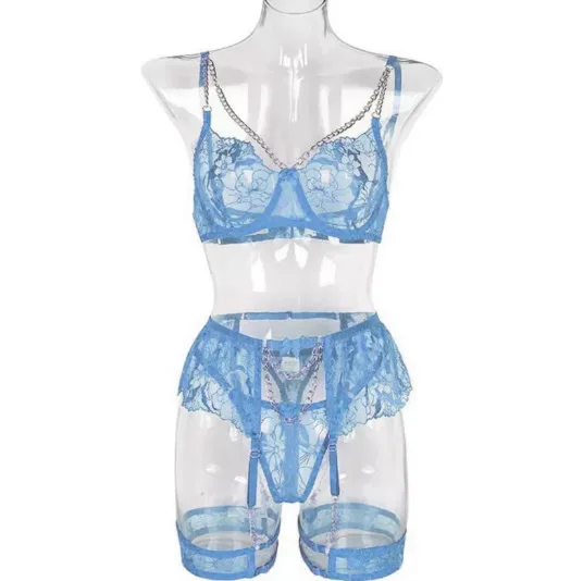 ملابس الجنس مثير الإناث الساخن الحمالة ثلاث نقاط الملابس الداخلية مجموعة الدانتيل شبكة مثير الملابس الداخلية للنساء مثير ارتداءها مجموعة الملابس الداخلية