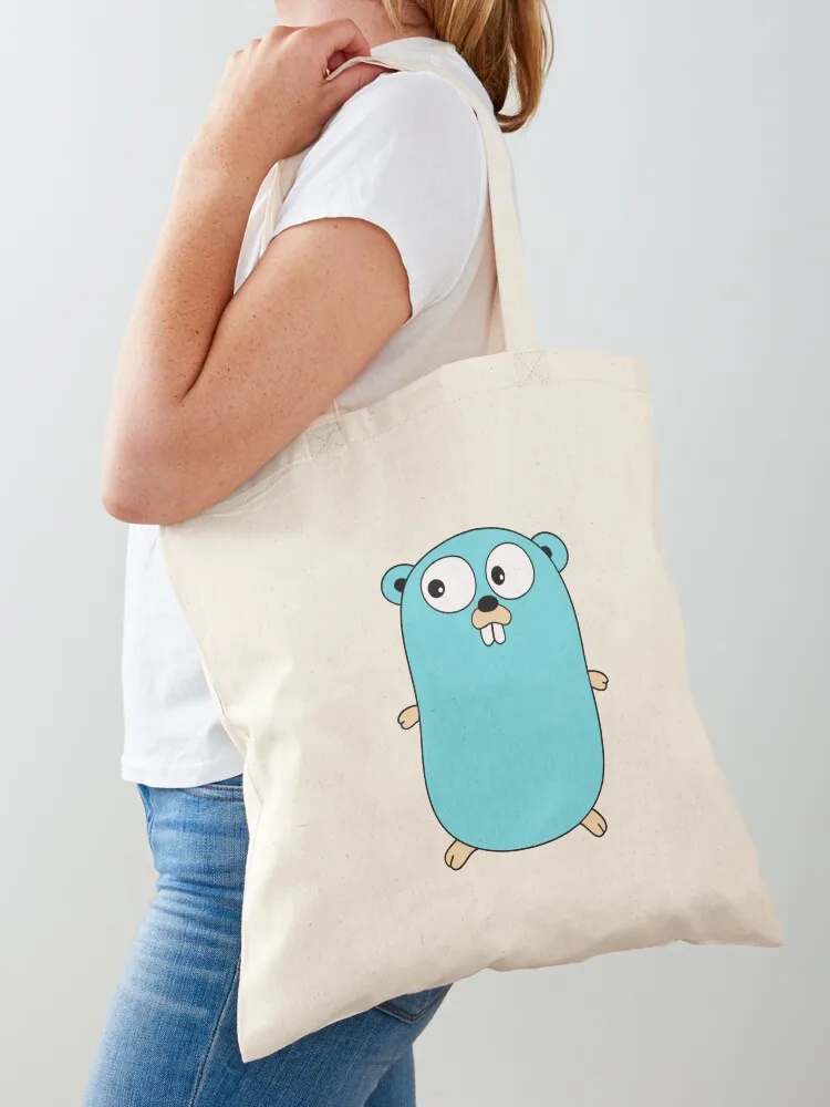 

The Go Gopher: Official Golang Logo (Black) Tote Bag bags luxury women Candy bags hand bag