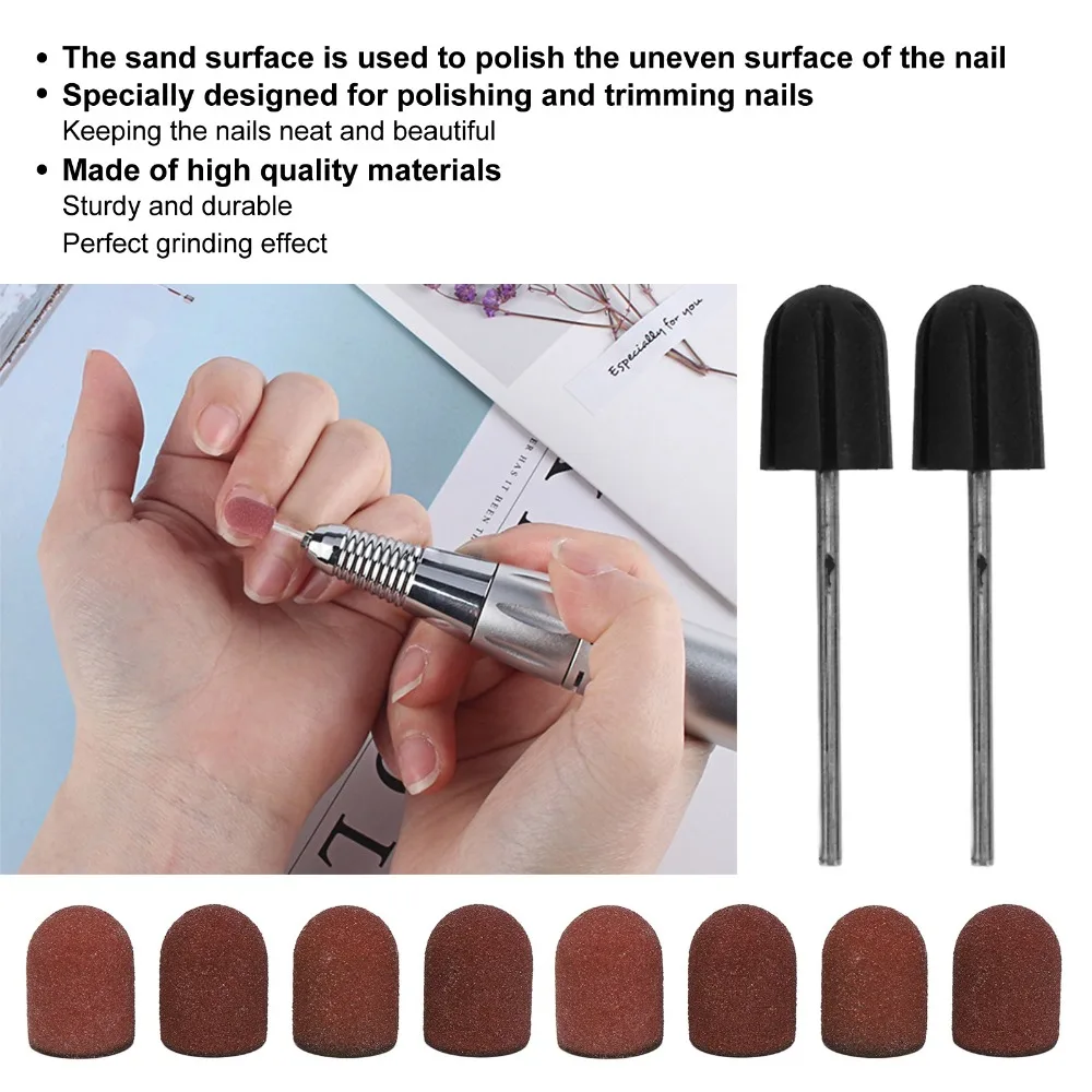 

52PCS 120 Grit Nail Sanding Caps Replacement Professional Nail Sanding Bands Polishing Grinding Nail Drill Bits Nail Art Care