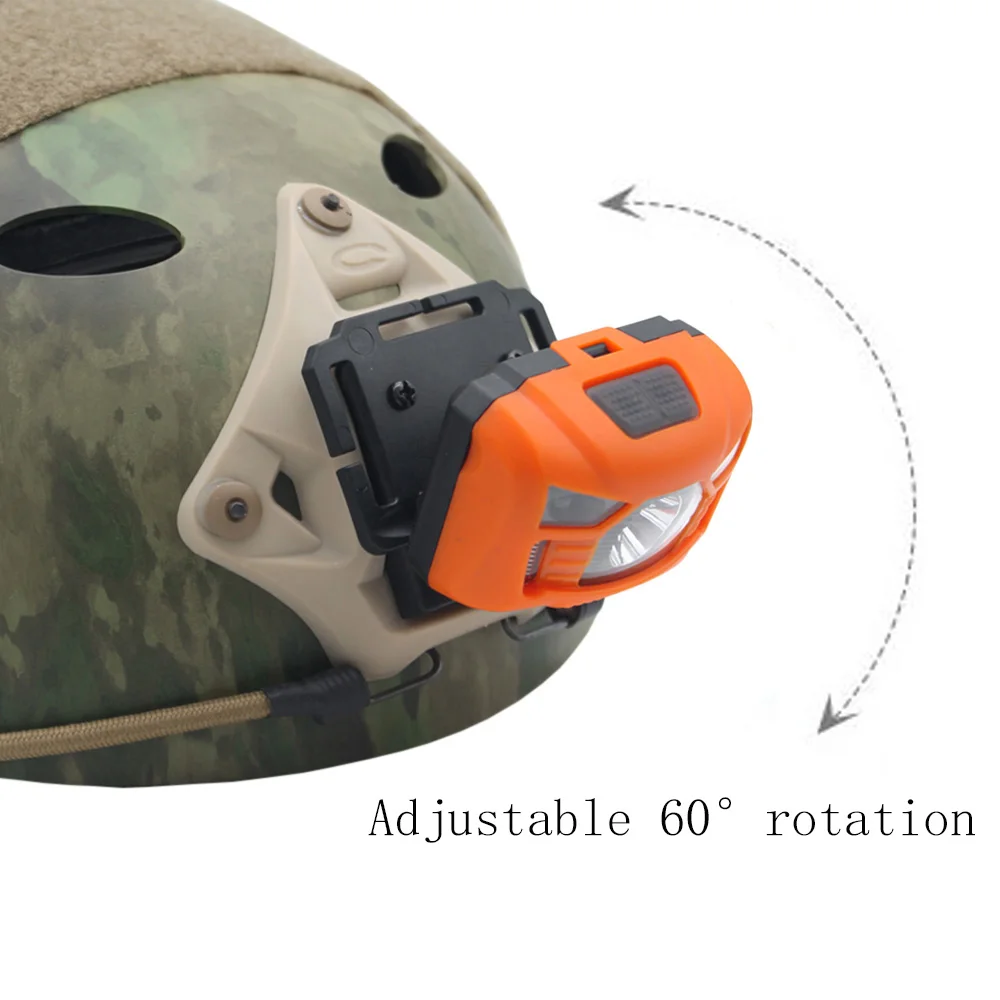 VULPO Tactical FAST MICH Helmet Light Signal Light Sensor Headlamp USB Charging Waterproof Light Hunting Fishing Headlight