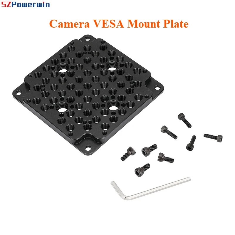 Pelat Dudukan Kamera VESA Pelat Keju Serbaguna dengan Dudukan VESA 75Mm, dengan Lubang Ulir 1/4" & 3/8" Pelat Dasar Perbelanjaan