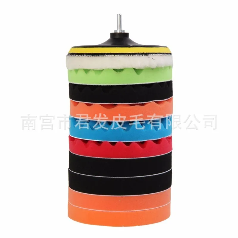 3-7-Inch 12 PCs hight gloss Buffing Hybrid Felt Wet Flex Wool Sponge Car polishing pad Waxing Polish polisher Removes Scratchesc