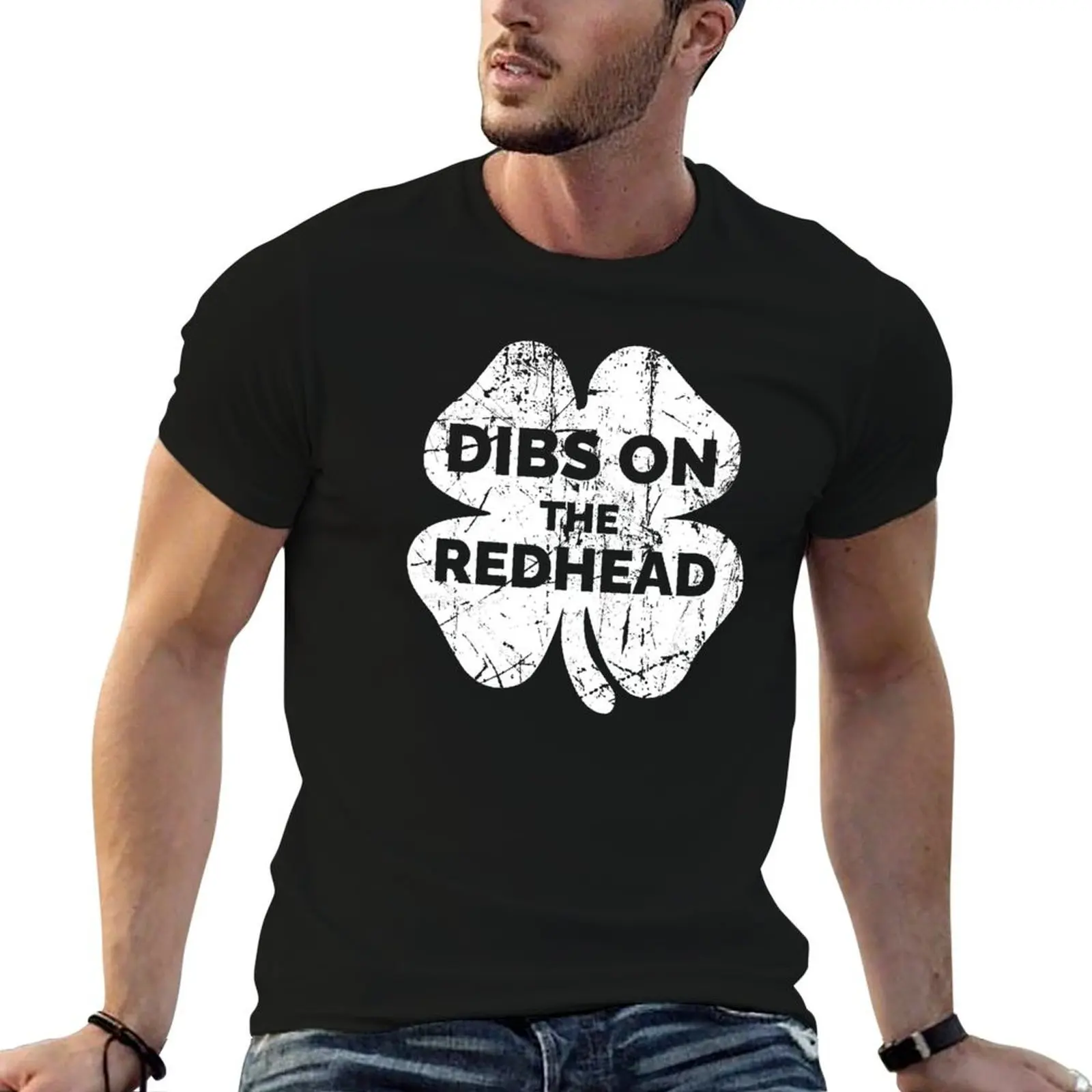 

Vintage Dibs On The Redhead Funny Irish St Patricks Day Shamrock T-Shirt cotton t shirt man man t shirt designer T-Shirt