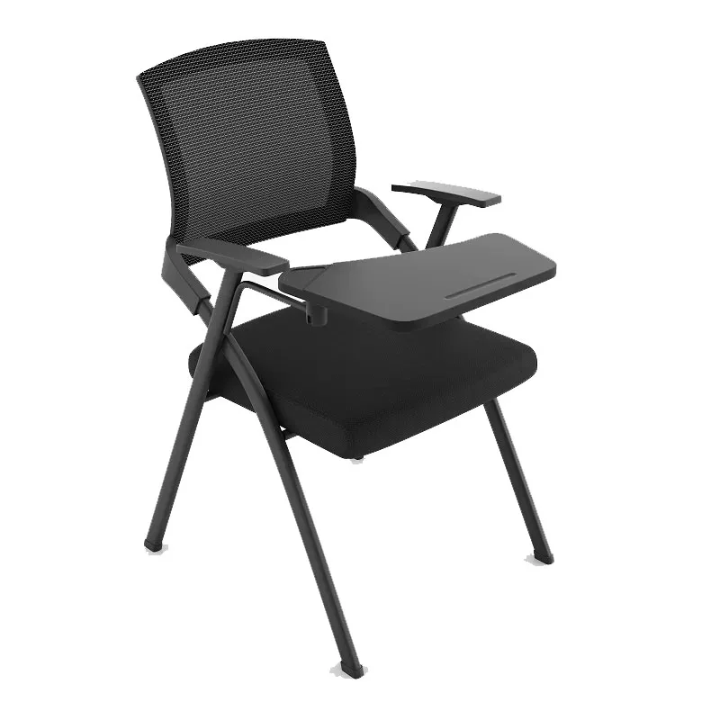 Foldable Training Chair with Writing Tablet Mesh Back Conference Chair Padded Seat Foldable Office Meeting Chair