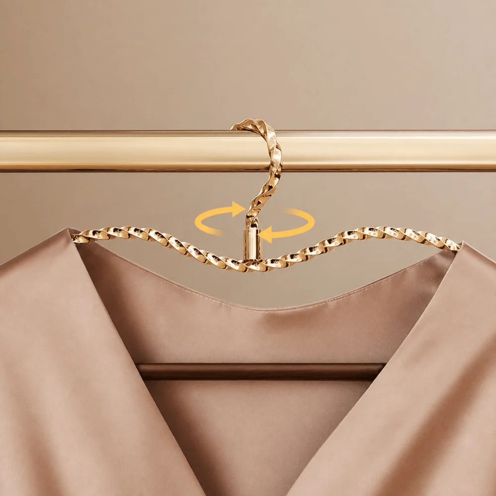 3pcs New Short Neck Clothes Hangers Space Saving Anti Slip Long Dress Storage Hangers Rotatable Design Closet Organizer Home Use