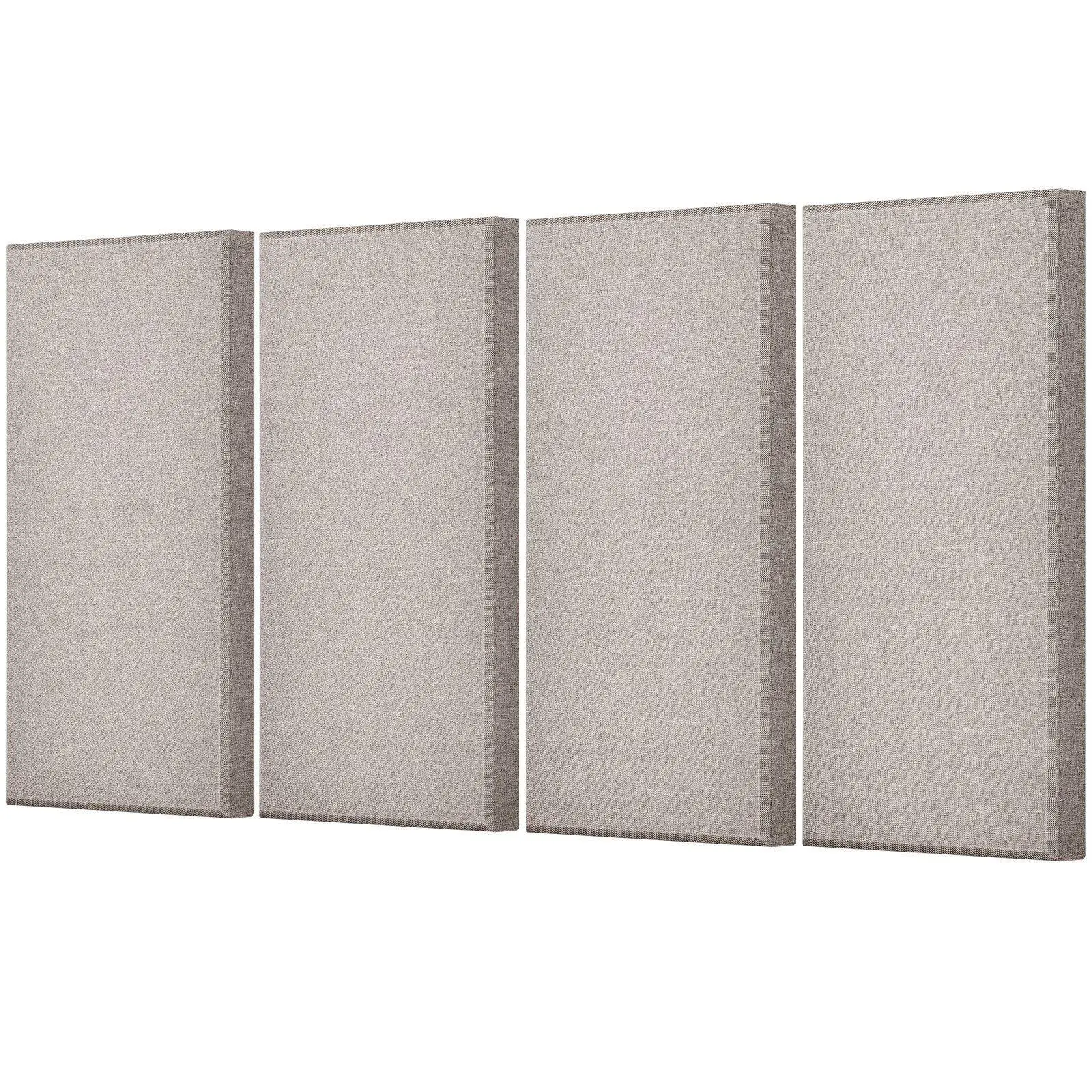 

Fiberglass Acoustic Panels 4 Pcs 23.6x11.8in 2in Thick Self-Adhesive Installation Quiet Room Sound Absorption Tiles Camel