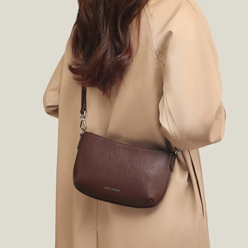 Vintage Genuine Leather Women's Shoulder Bag New Fashion Square Bag Premium Versatile Crossbody Bag Soft And Resistant To Wear