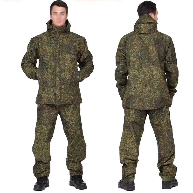 お買得未使用ロシア軍北朝鮮軍仕様マルチカム防寒外被表地防風撥水素材裏地総フリース ロシア VKBO lv6 EMR 迷彩戦闘スーツメンズフード付き長袖防風防水狩猟