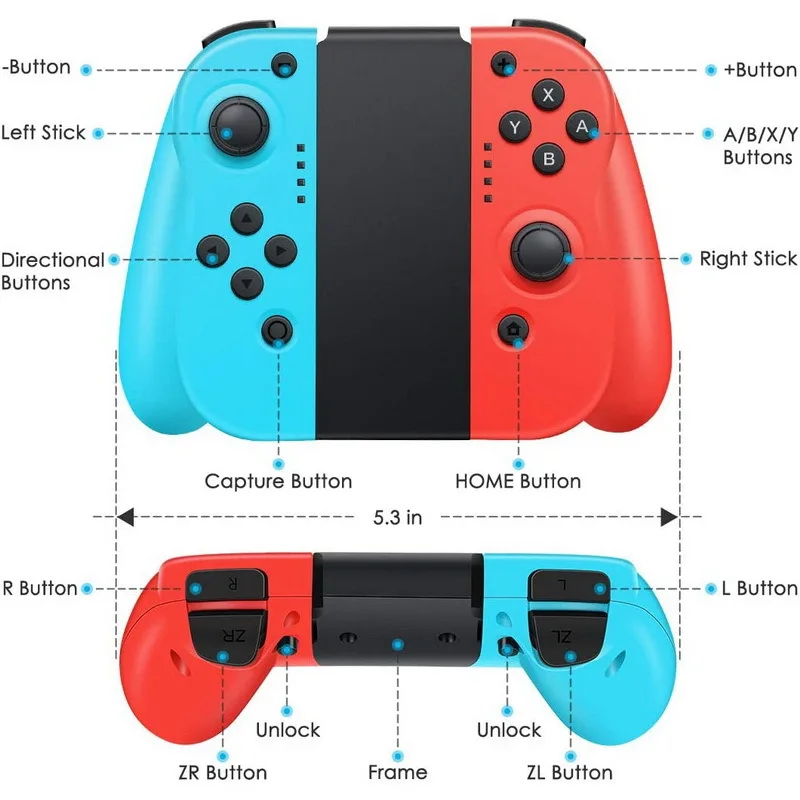 SUNDI vendita calda controller interruttore rosso e blu per controller Joycon N-Switch pro lite Wireless BT Joy Con