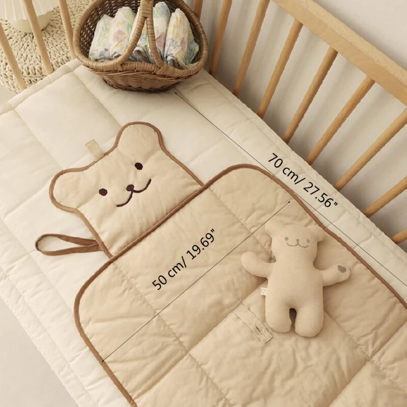 Matelas à langer multifonctionnel pour bébé, coussin à langer pliable, imperméable, dessin animé, pour nouveau-nés et