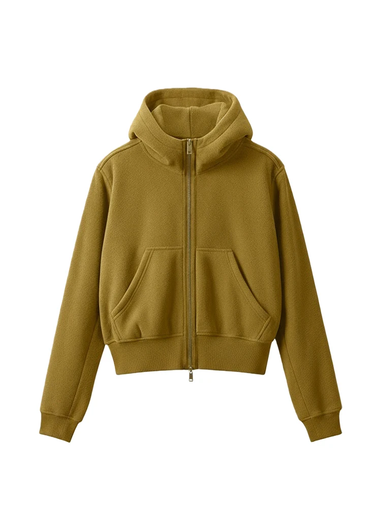 Haut d'hiver chaud pour femme, doublé, à capuche, long, style décontracté, nouvelle collection 2026, taille jeune