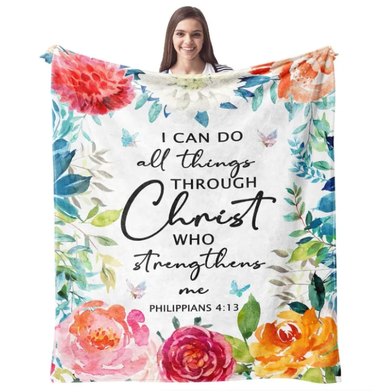 

Христианское женское подарочное одеяло, вдохновляющий религиозный католический духовный подарок на день рождения для женщин, мягкое фланелевое одеяло