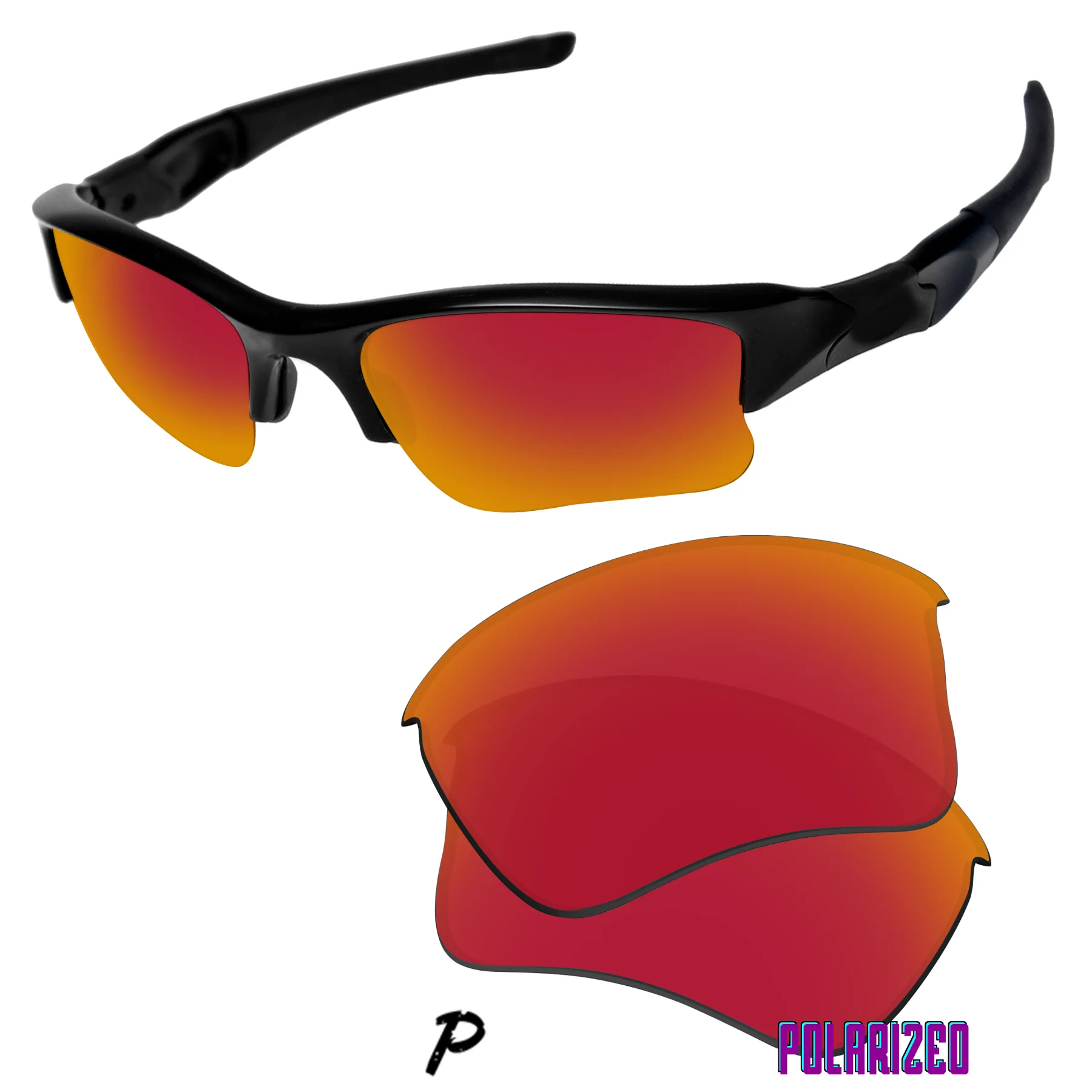 SunglassDoctor Polarized Replacement Lenses for Oakley Flak Jacket XLJ OO9009 63mm|Flak Jacket XLJ Asian Fit 63mm Sunglasses