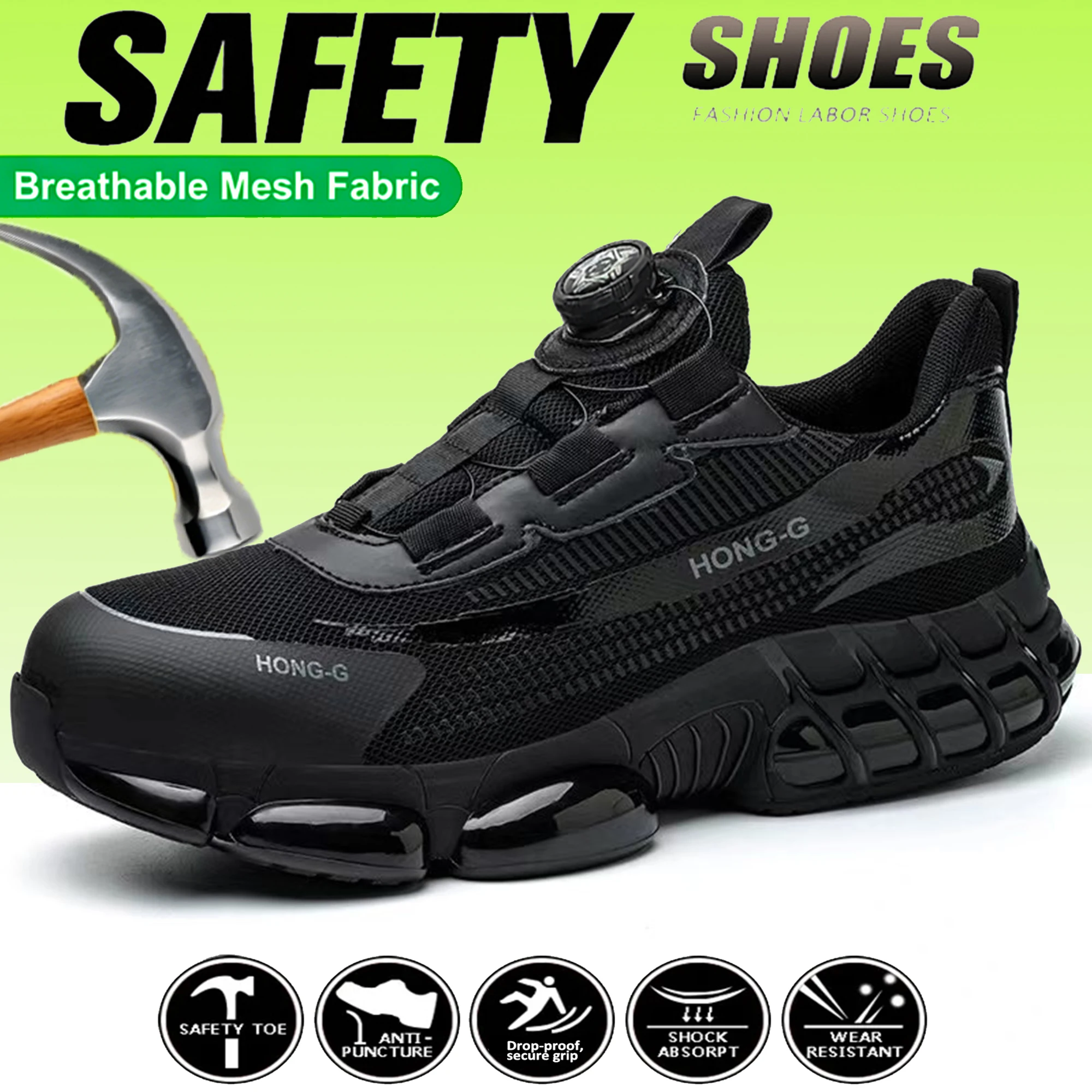 Anti Impact Shoes, Steel Toe Safety Men's Shoes, Anti Puncture Men's Boots, Construction Site Warehouse Special Shoes