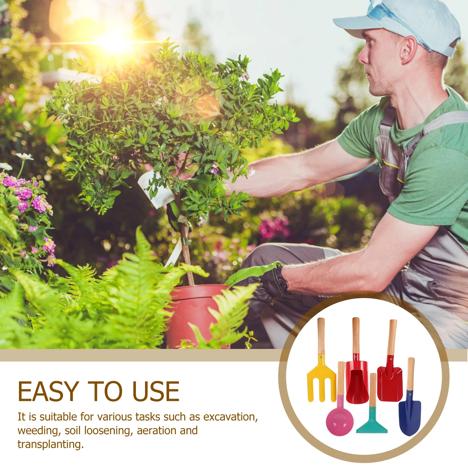 1 مجموعة أطفال البستنة مجرفة أشعل النار الملونة الصغيرة أدوات حديقة صغيرة خفيفة الوزن في الهواء الطلق حفر زراعة مجموعة أشعل النار الصغيرة #2
