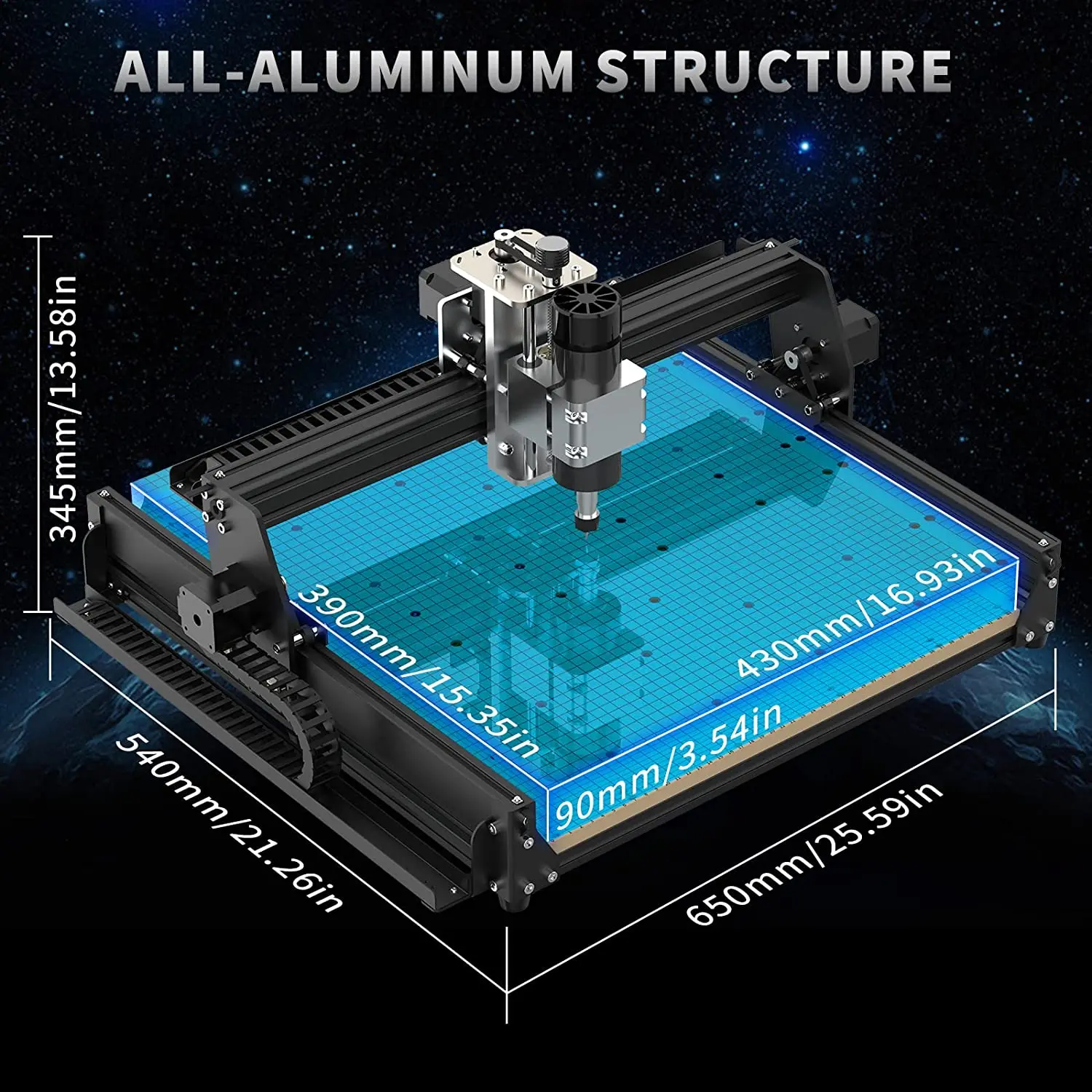 500W Spindle CNC Wood Router Machine CNC 4540 3 Axis Metal Milling Machine 40w Laser Engraver for Wood Acrylic MDF PCB Plastic