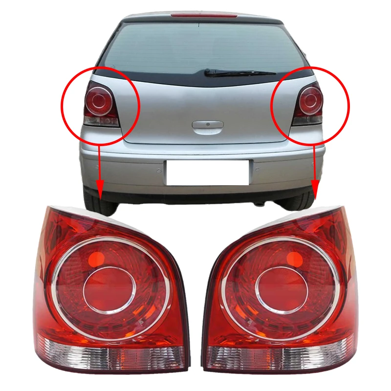 

Rear Tail Light Lamp Housing Light For Volkswagen VW POLO 2006 2007 2008 2009 2010 Withou Bulbs Withou Circuit Board Bumper